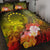 Cook Islands Quilt Bed Set - Humpback Whale with Tropical Flowers (Yellow) Yellow - Polynesian Pride