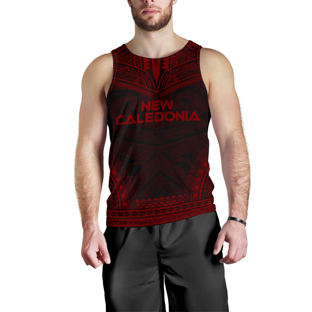 New Caledonia Men's Tank Top - Polynesian Chief Red Version Red - Polynesian Pride