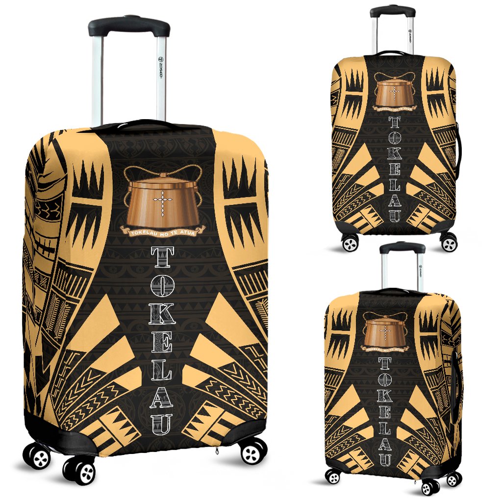 Tokelau Luggage Cover - Polynesian Tattoo Gold Gold - Polynesian Pride