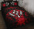 Kosrae Polynesian Quilt Bed Set Hibiscus Red Black - Polynesian Pride