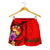 Tonga Polynesian Custom Personalised Women's Shorts - Floral With Seal Red - Polynesian Pride