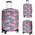 Hawaii Tropical Flowers Palm Leaves Hibiscus Strips Luggage Cover White - Polynesian Pride