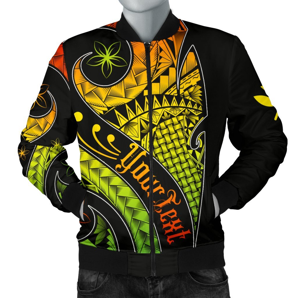 Hawaii Personalised Men's Bomber Jacket - Hawaii Polynesian Decorative Patterns Black - Polynesian Pride