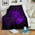 Hawaii Hibiscus Premium Blanket - Harold Turtle - Purple White - Polynesian Pride