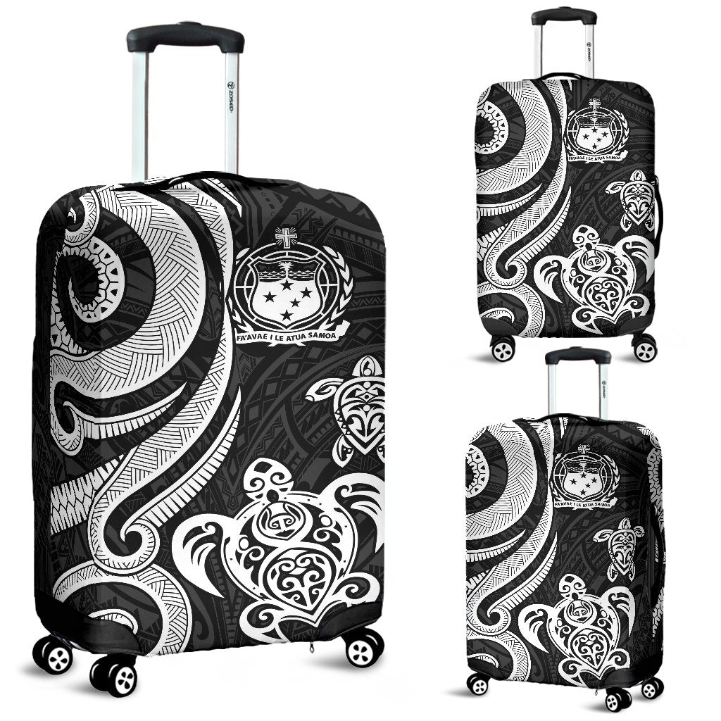 Samoa Polynesian Luggage Covers - White Tentacle Turtle White - Polynesian Pride