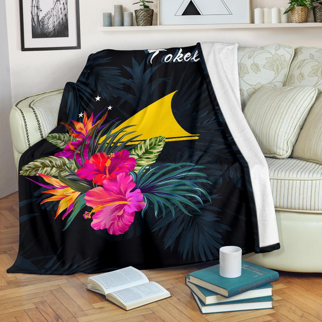 Tokelau Polynesian Premium Blanket - Tropical Flower White - Polynesian Pride