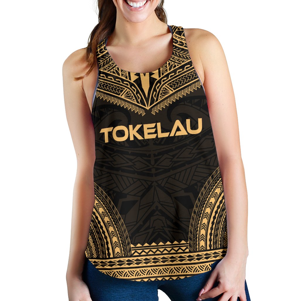 Tokelau Women's Racerback Tank - Polynesian Chief Gold Version Gold - Polynesian Pride