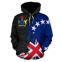 Cook Islands Special Grunge Flag Pullover Hoodie - Polynesian Pride