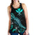 Hawaii Polynesian Women Tank Top - Turtle With Blooming Hibiscus Turquoise - Polynesian Pride