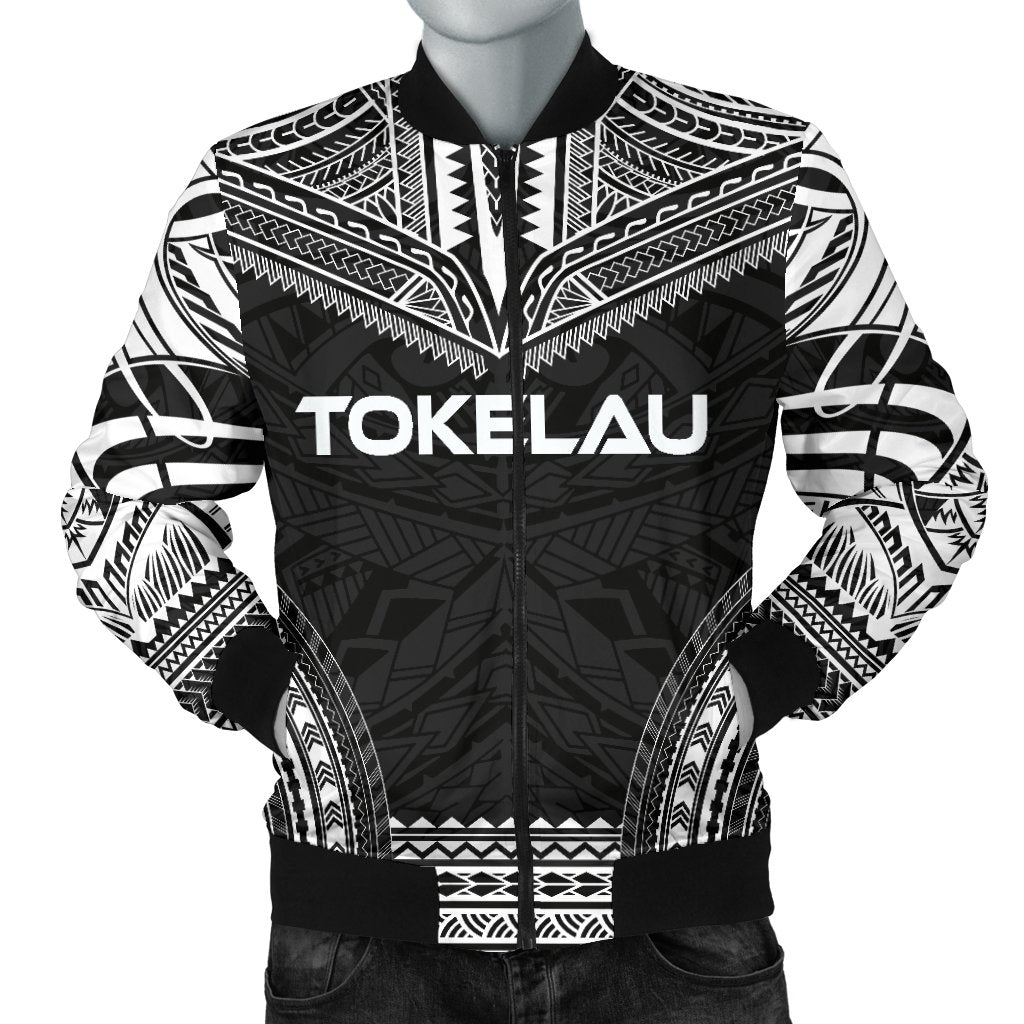 Tokelau Polynesian Chief Men's Bomber Jacket - Black Version Black - Polynesian Pride