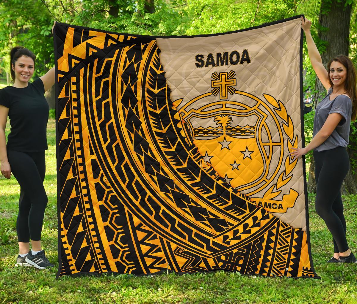 Samoa Premium Quilt - Polynesian Wild Style Gold - Polynesian Pride