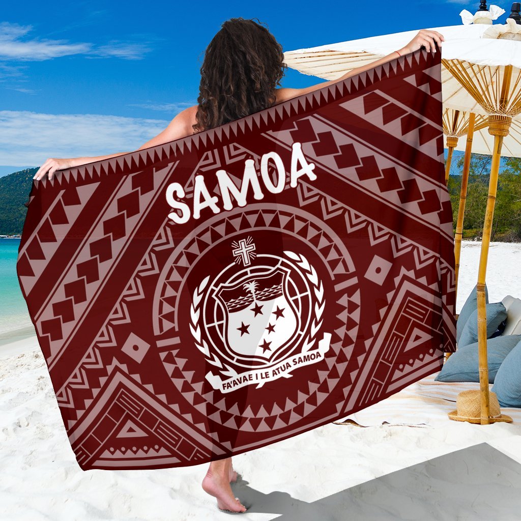 Samoa Sarong - Samoa Seal In Polynesian Tattoo Style (Red) One Style One Size Red - Polynesian Pride