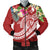 YAP Polynesian Men's Bomber Jacket - Summer Plumeria (Red) Red - Polynesian Pride