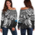 Yap Polynesian Off Shoulder Sweater (Women) - White Turtle White - Polynesian Pride