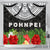 Pohnpei Shower Curtain - Ginger Lei Patern 177 x 172 (cm) Black - Polynesian Pride