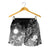 Marshall Islands Custom Personalised Women's Shorts - Humpback Whale with Tropical Flowers (Yellow) - Polynesian Pride