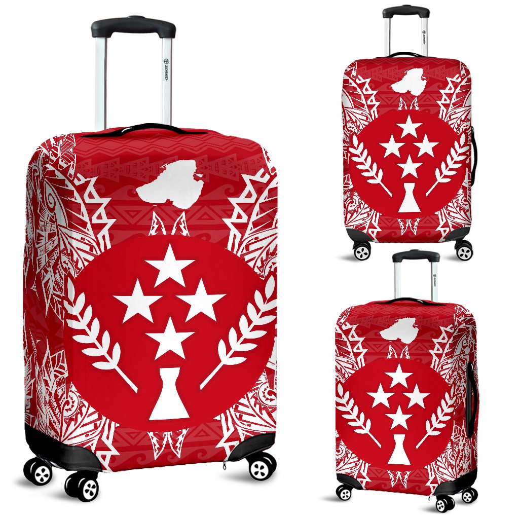 Kosrae Polynesian Luggage Covers Map Red White Red - Polynesian Pride