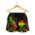 Wallis and Futuna Polynesian Women's Shorts - Turtle With Blooming Hibiscus Reggae - Polynesian Pride