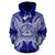 American Samoa Polynesian All Over Zip up Hoodie Map Blue - Polynesian Pride