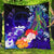 Yap Premium Quilt - Humpback Whale with Tropical Flowers (Blue) Blue - Polynesian Pride