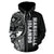 Marshall Islands Polynesian Zip up Hoodie Black Line - Polynesian Pride