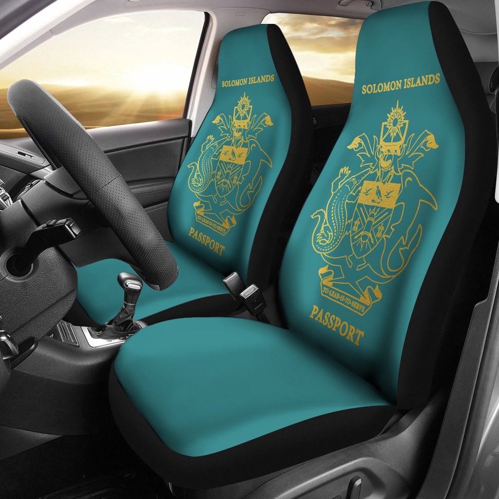 Solomon Islands Car Seat Covers - Solomon Islands Passport Universal Fit Cyan - Polynesian Pride