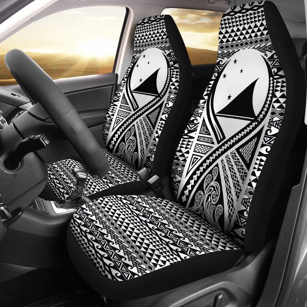 Tokelau Car Seat Cover - Tokelau FLag Polynesian Tattoo Black Universal Fit Black - Polynesian Pride