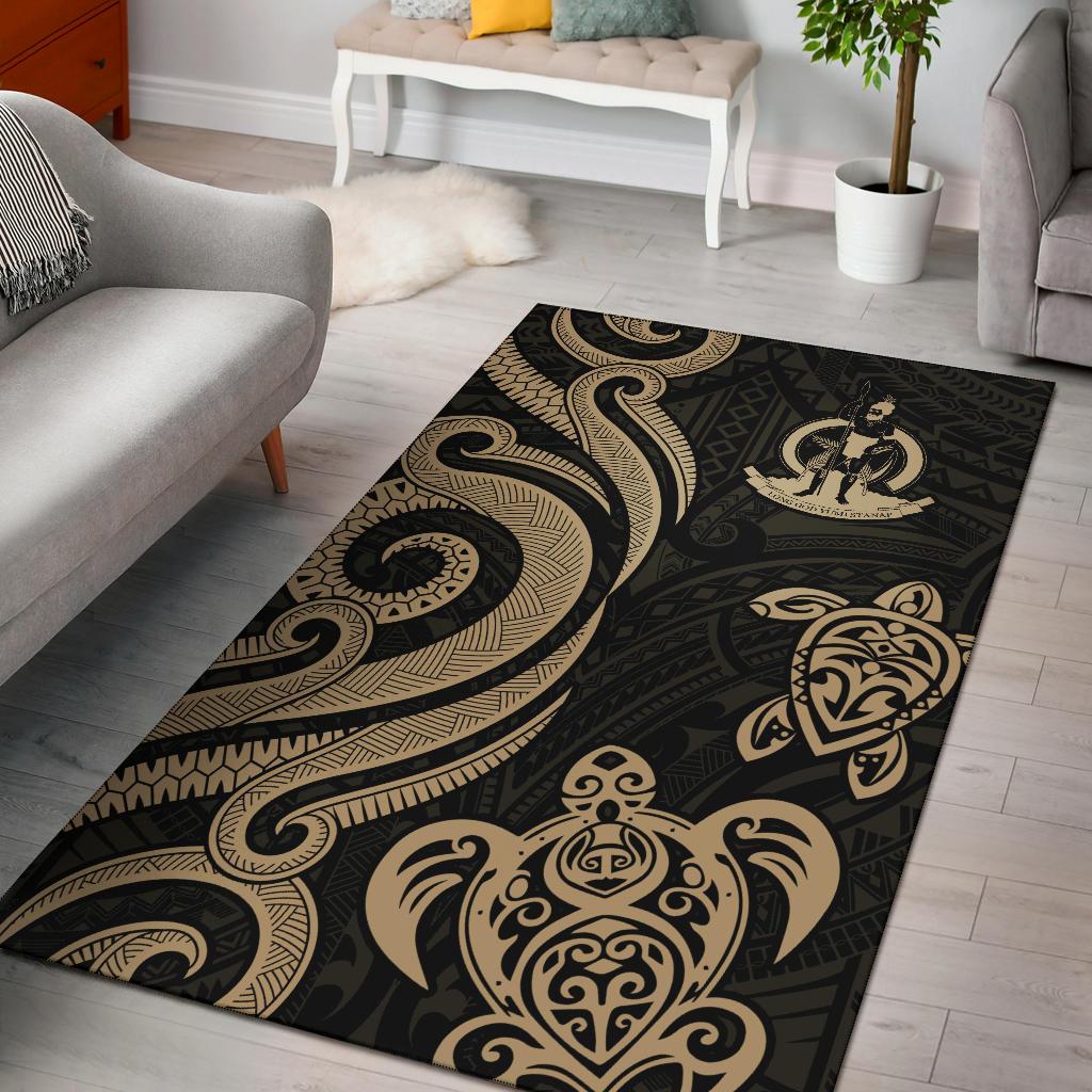 Vanuatu Area Rug - Gold Tentacle Turtle Gold - Polynesian Pride