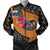 Samoa Men's Bomber Jacket - Polynesian Hook And Hibiscus (Nude) Nude - Polynesian Pride