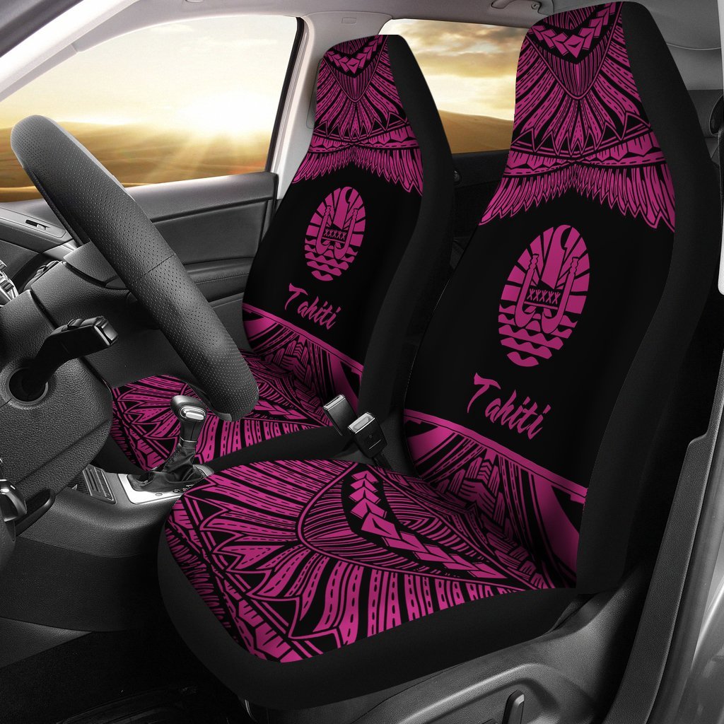 Tahiti Polynesian Car Seat Covers - Pride Pink Version Universal Fit Pink - Polynesian Pride