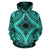 Hawaii Hoodie Polynesian Plumeria Mix Turquoise Black Pullover Unisex Art - Polynesian Pride