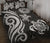 American Samoa Quilt Bed Set - White Tentacle Turtle White - Polynesian Pride