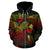 American Samoa Polynesian Zip up Hoodie Turtle Hibiscus Reggae - Polynesian Pride