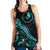 Yap Polynesian Women Tank Top - Turtle With Blooming Hibiscus Turquoise - Polynesian Pride