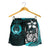 Pohnpei Micronesia Women's Shorts Turquoise - Turtle With Hook - Polynesian Pride