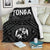 Tonga Premium Blanket - Tonga Seal With Polynesian Tattoo Style (Black) White - Polynesian Pride