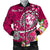 Tonga Custom Personalised Men's Bomber Jacket - Turtle Plumeria (Pink) - Polynesian Pride