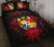 Tonga Polynesian Quilt Bed Set Hibiscus Red Black - Polynesian Pride