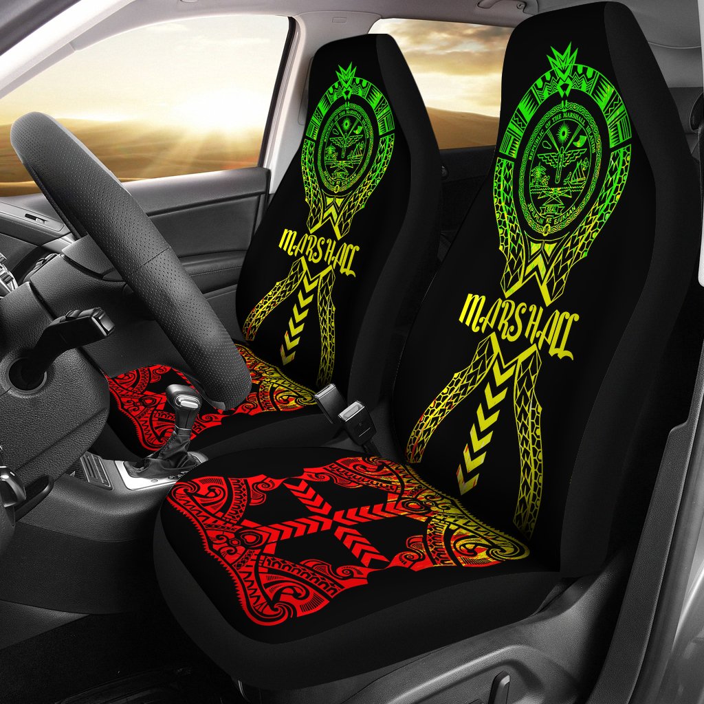 Marshall Islands Car Seat Covers - Marshall Islands Seal Polynesian Tribal Reggae Universal Fit Art - Polynesian Pride