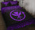 Hawaii Quilt Bed Set - Kanaka Maoli Polynesian Tattoo Black Fog Style Purple Version - Polynesian Pride