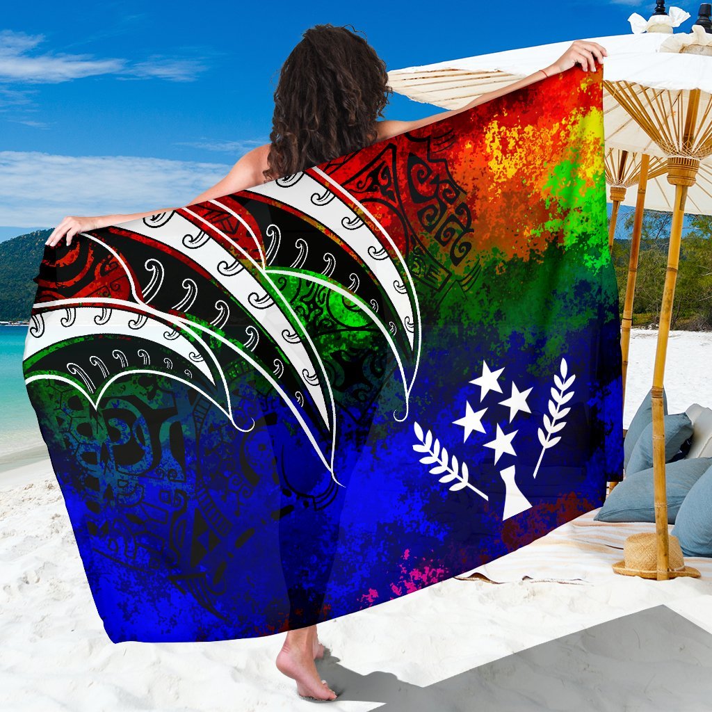 Kosrae Sarong - Tropical Leaf Rainbow Color SARONG ONE SIZE Rainbow Color - Polynesian Pride