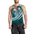 Marshall Islands Polynesian Men's Tank Top - Summer Plumeria (Turquoise) - Polynesian Pride