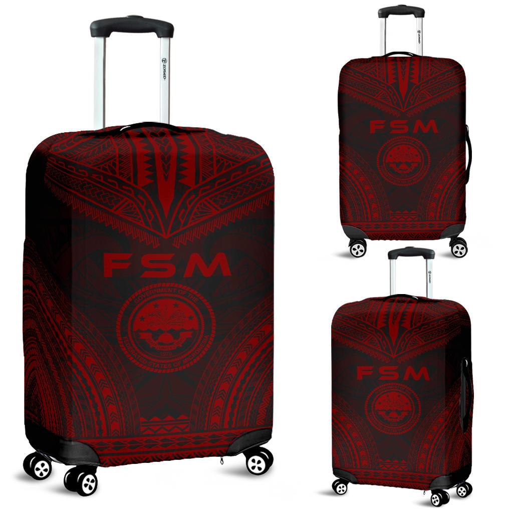 Federated States Of Micronesia Polynesian Chief Luggage Cover - Red Version Red - Polynesian Pride