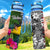 Tokelau Hydro Tracking Bottle - Turtle Plumeria Banana Leaf Hydro Tracking Bottle 32oz Large Black - Polynesian Pride