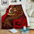 Vanuatu Polynesian Premium Blanket - Red Shark Polynesian Tattoo White - Polynesian Pride