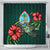 Guam Polynesian Shower Curtain - Green Turtle Hibiscus 177 x 172 (cm) Green - Polynesian Pride