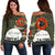 Anzac Maori Women Off Shoulder Sweater Camo Lest For Get White - Polynesian Pride