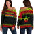 Turtle Custom Personalised Women's Off Shoulder Sweater - Polynesia Reggae Fog Art - Polynesian Pride