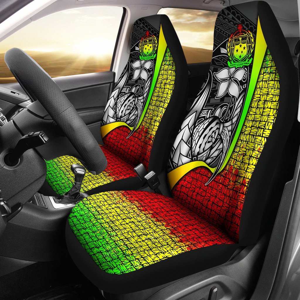 Samoa Polynesian Car Seat Covers Reggae - Turtle With Hook Universal Fit Reggae - Polynesian Pride