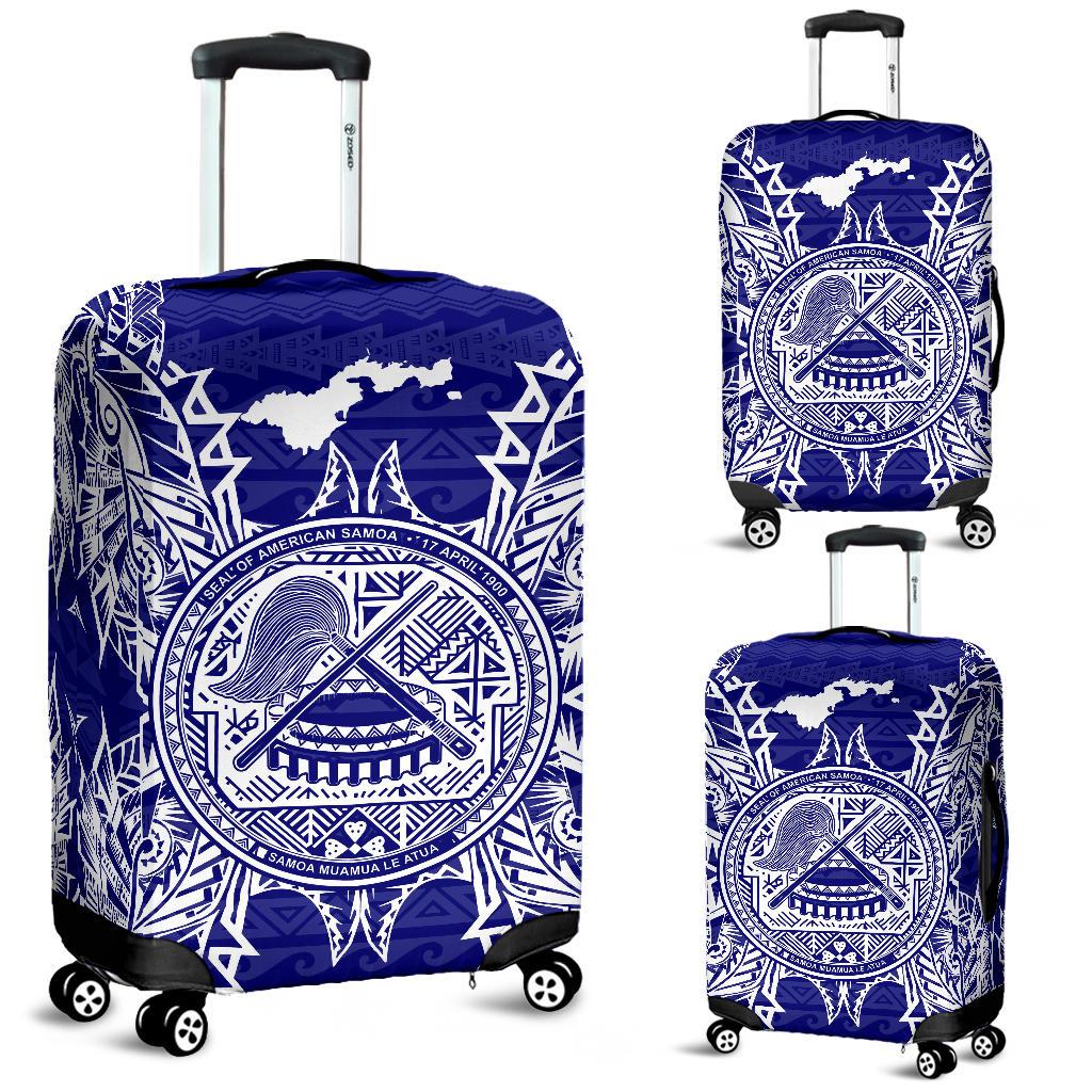 American Samoa Polynesian Luggage Covers Map Blue Blue - Polynesian Pride